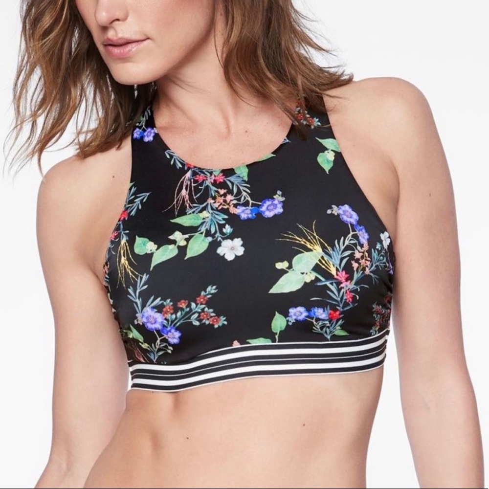 Athleta Gold Coast Floral High Neck Swimsuit Top